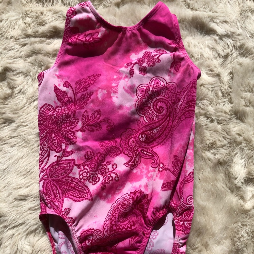 Pink Floral Girls Leotard